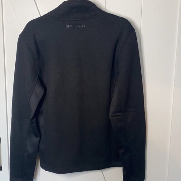 Spyder Jacket Full Zip Up All Black Sz Small NWT - Picture 4 of 6